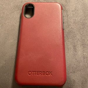 Maroon otter box iPhone X case